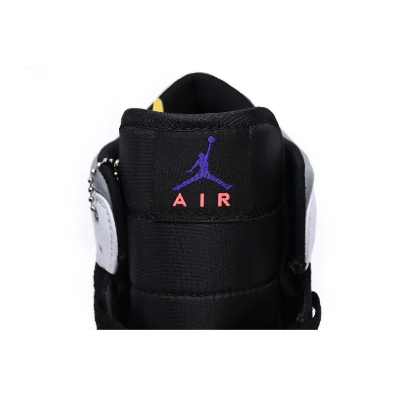 Air Jordan 1 Mid SE Black White Purple