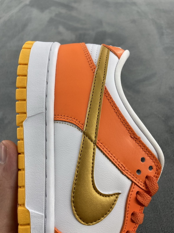 Nike Dunk Low White/Orange Blaze-Gold