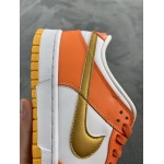 Nike Dunk Low White/Orange Blaze-Gold