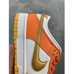 Nike Dunk Low White/Orange Blaze-Gold