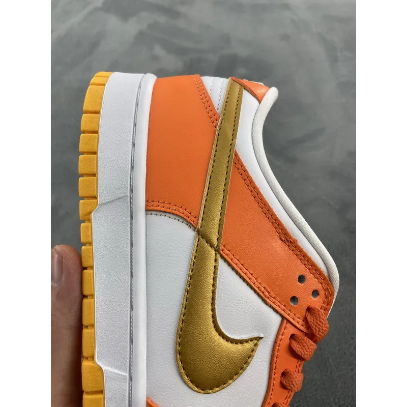 Nike Dunk Low White/Orange Blaze-Gold