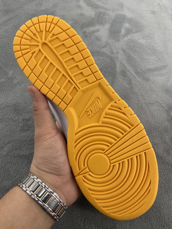 Nike Dunk Low White/Orange Blaze-Gold