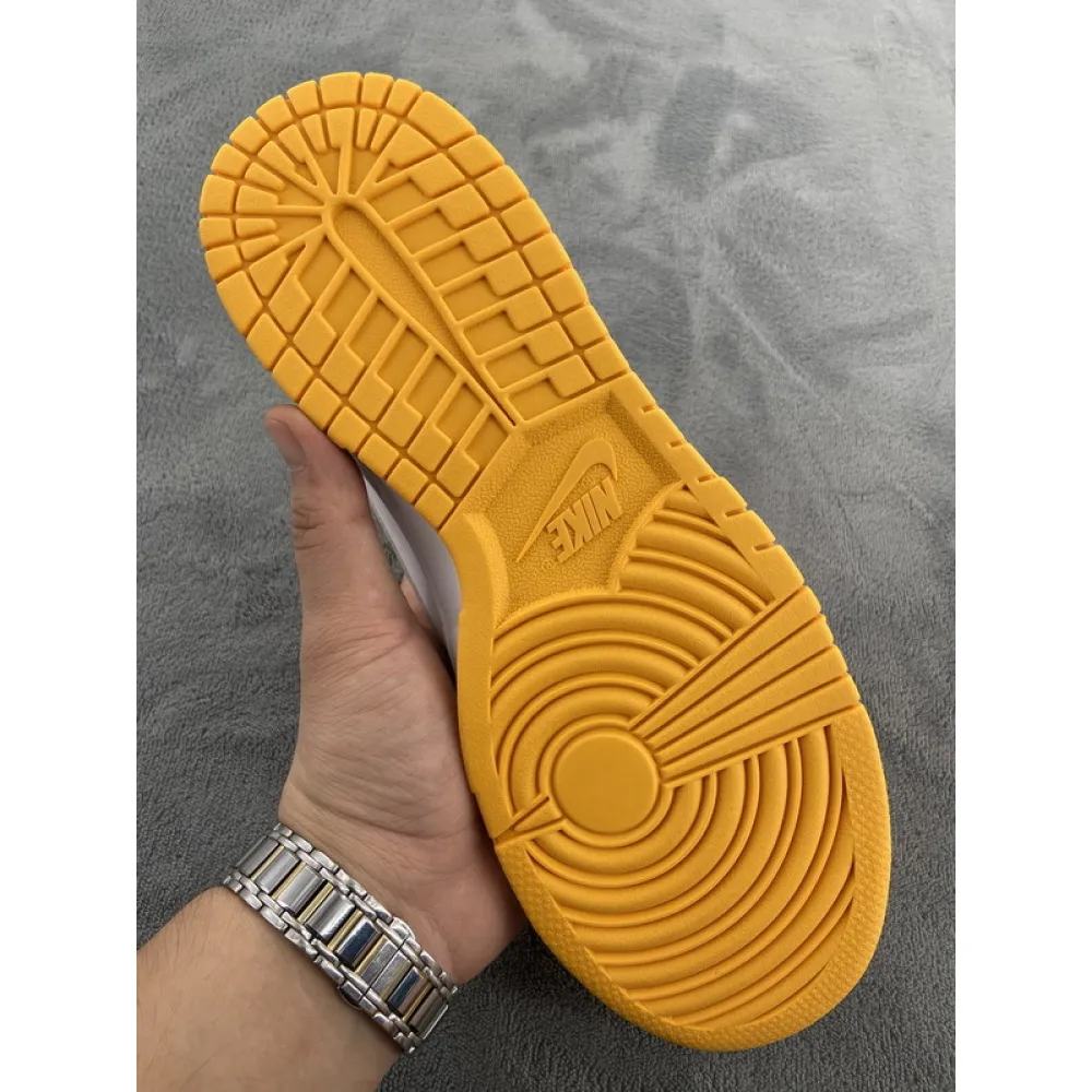 Nike Dunk Low White/Orange Blaze-Gold
