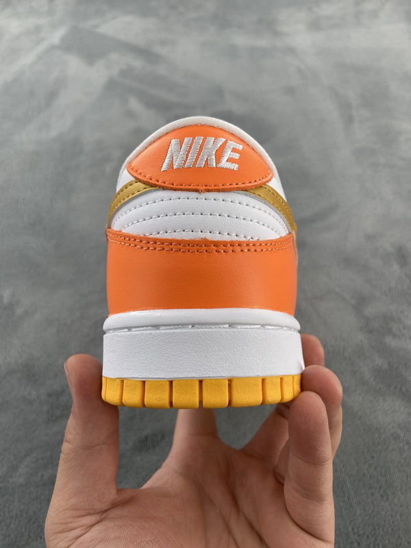 Nike Dunk Low White/Orange Blaze-Gold
