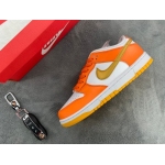 Nike Dunk Low White/Orange Blaze-Gold