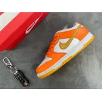 Nike Dunk Low White/Orange Blaze-Gold