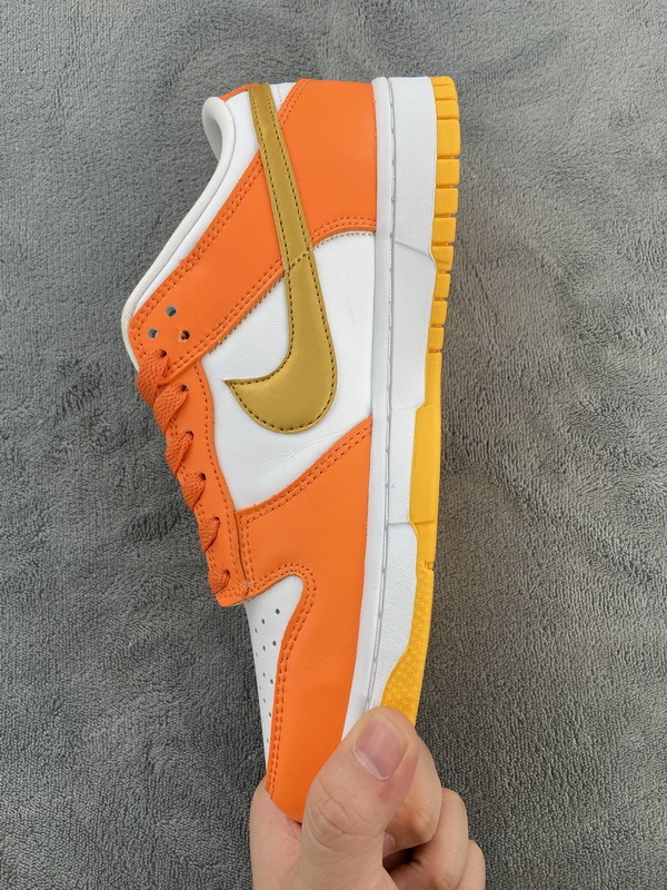 Nike Dunk Low White/Orange Blaze-Gold