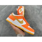 Nike Dunk Low White/Orange Blaze-Gold