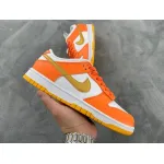 Nike Dunk Low White/Orange Blaze-Gold
