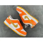 Nike Dunk Low White/Orange Blaze-Gold