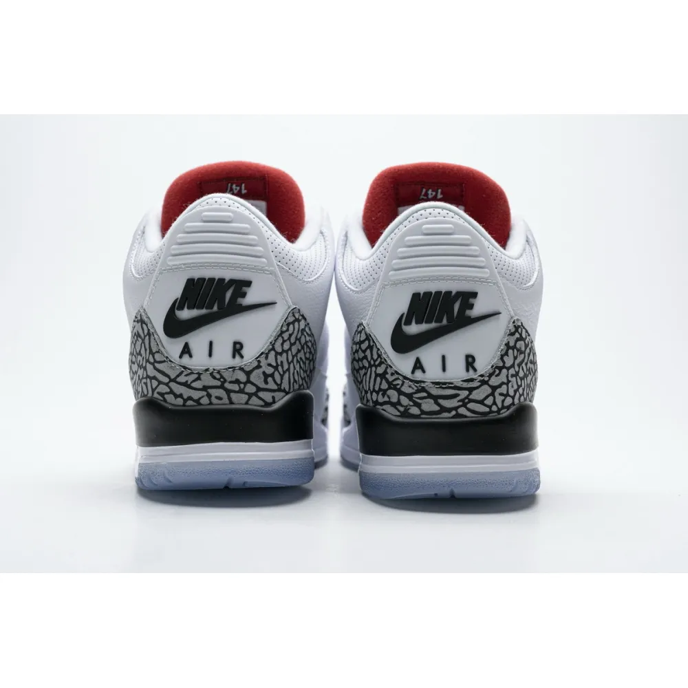 Og Tony Air Jordan 3 Retro Free Throw Line White Cement 923096-101