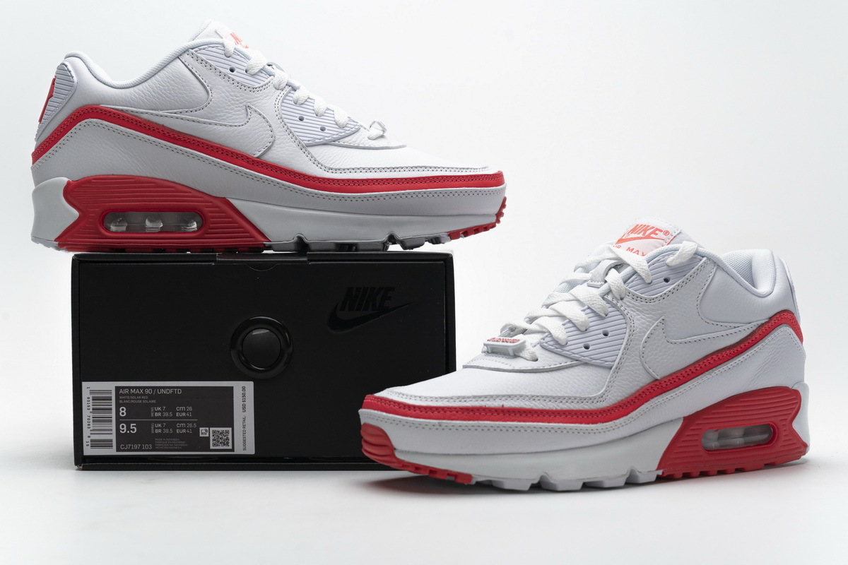 Nike Air Max 90 Undefeated White Solar Red