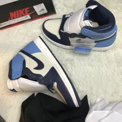  OWF Air Jordan 1 Retro High Obsidian UNC 555088-140 review Josh