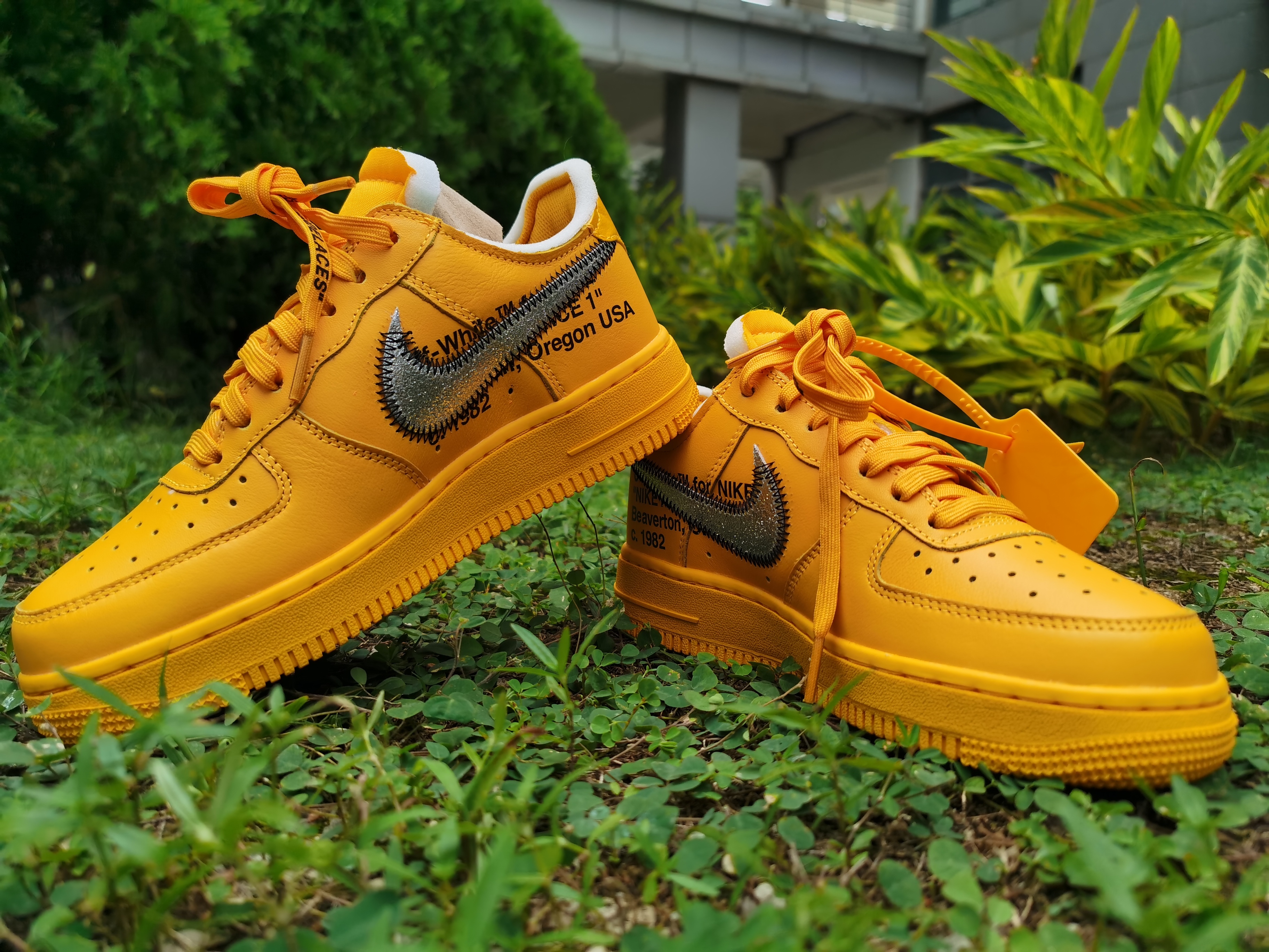Off-White x Nike Air Force 1 Low University Gold DD1876-700 review Ogtony，ogtony，TonyShoes，Tonyshoe，tonyshoes，tonyshoe 04