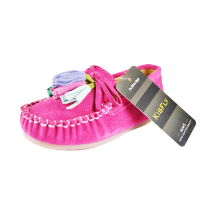 KISFLY Slip-on Leather Flat Oxford Shoes for Toddler Baby Girl  Rose Red  01