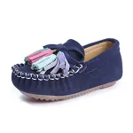 KISFLY Slip-on Leather Flat Oxford Shoes for Toddler Baby Girl Blue