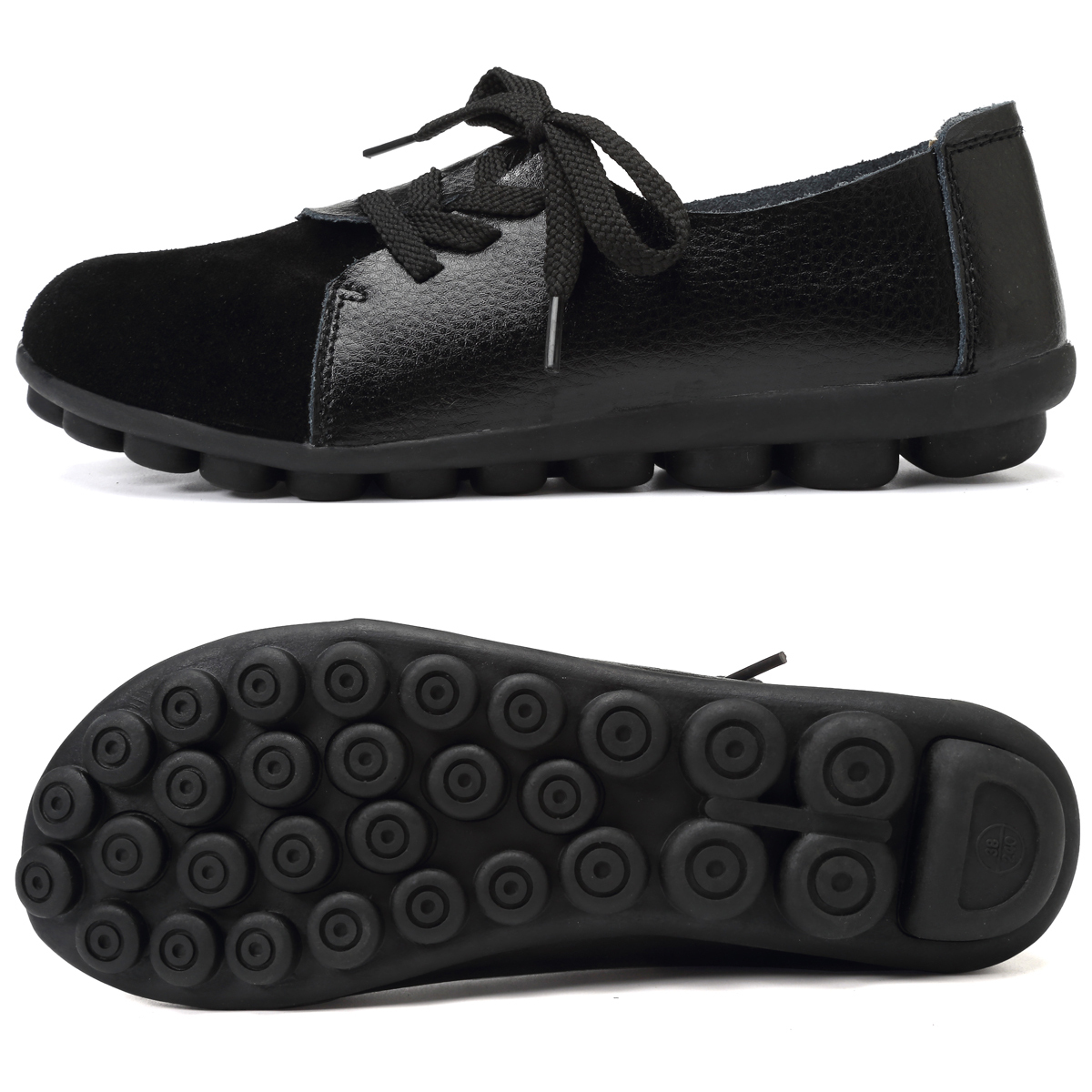 Slip on Leather Loafers for Women Comfortable Walking Driving Flat Shoes