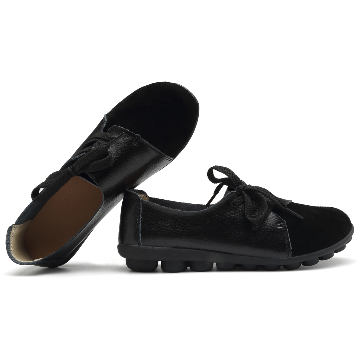 Slip on Leather Loafers for Women Comfortable Walking Driving Flat Shoes