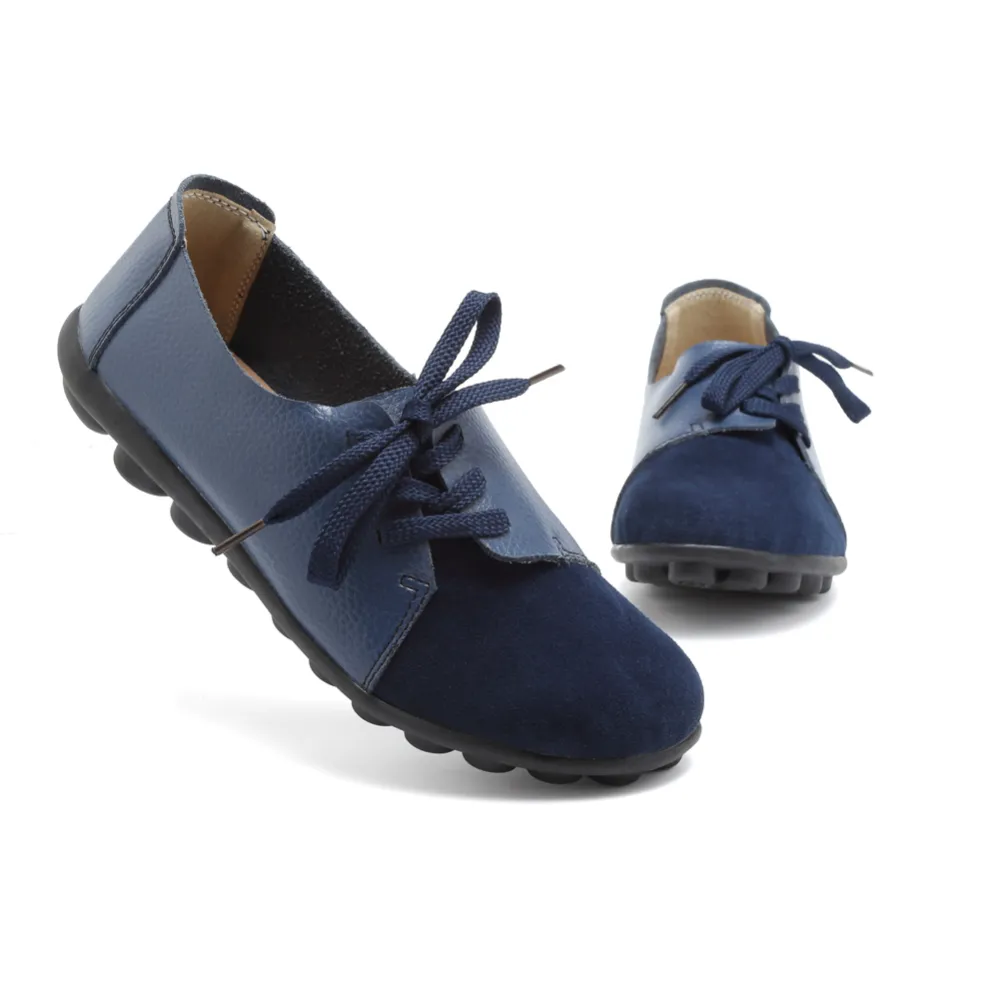 Slip on Leather Loafers for Women Comfortable Walking Driving Flat Shoes