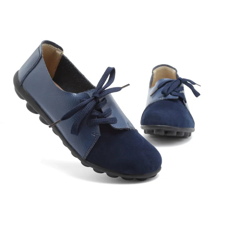 Slip on Leather Loafers for Women Comfortable Walking Driving Flat Shoes