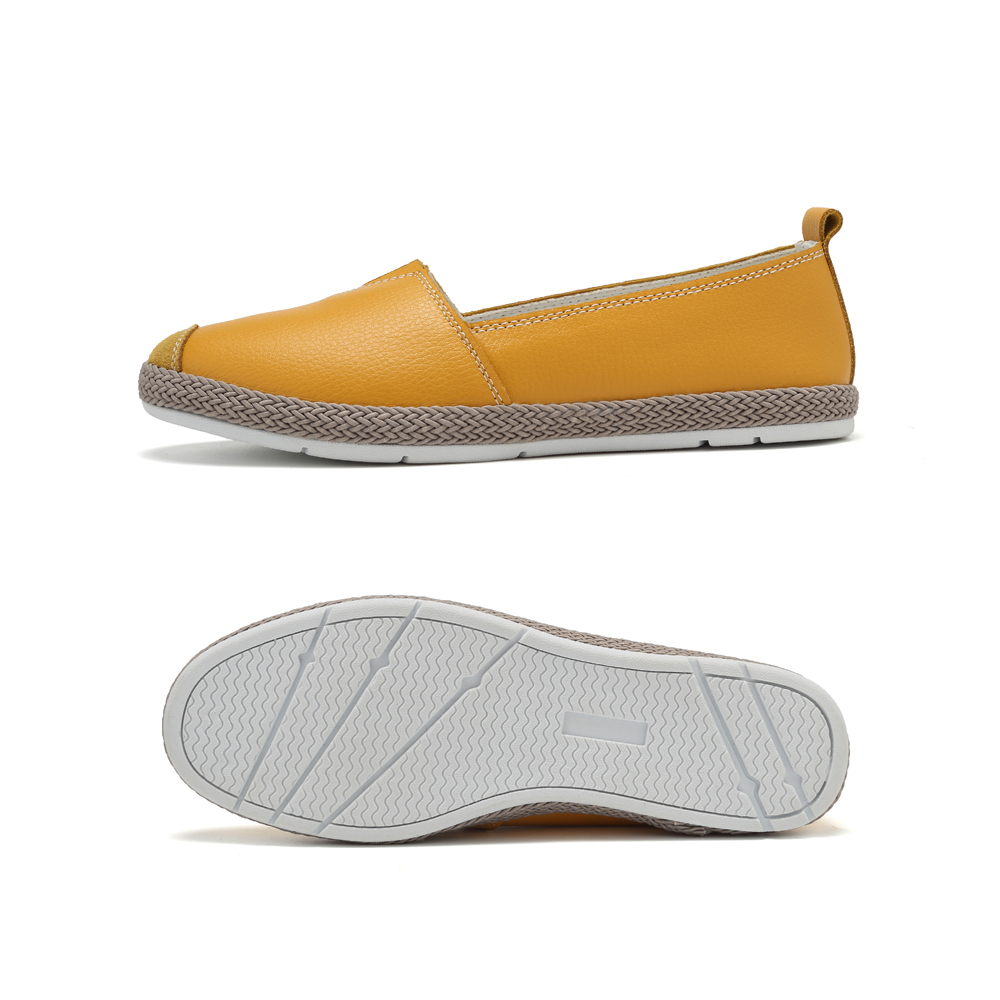 Women Leather Loafers Slip on Summer Comfort Walking Driving Flat Shoes