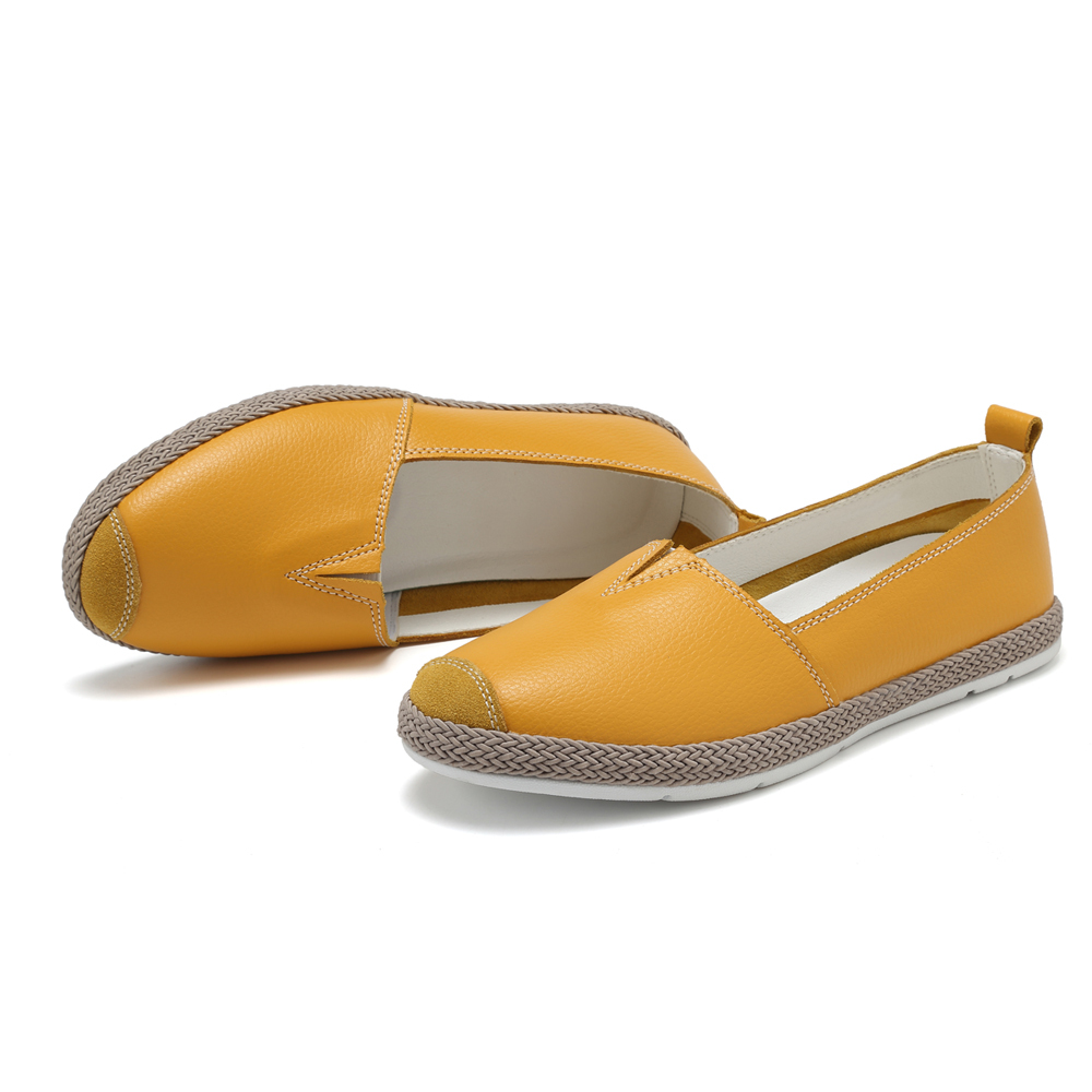 Women Leather Loafers Slip on Summer Comfort Walking Driving Flat Shoes