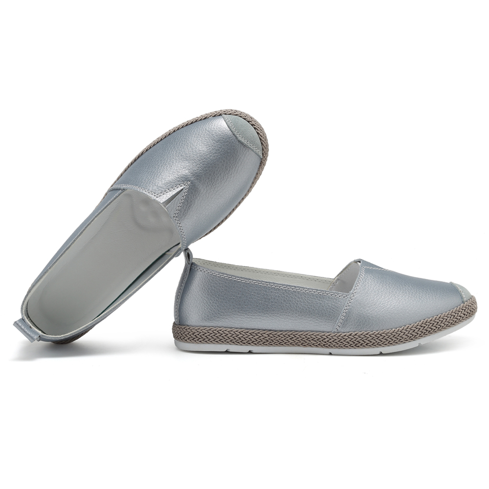 Women Leather Loafers Slip on Summer Comfort Walking Driving Flat Shoes