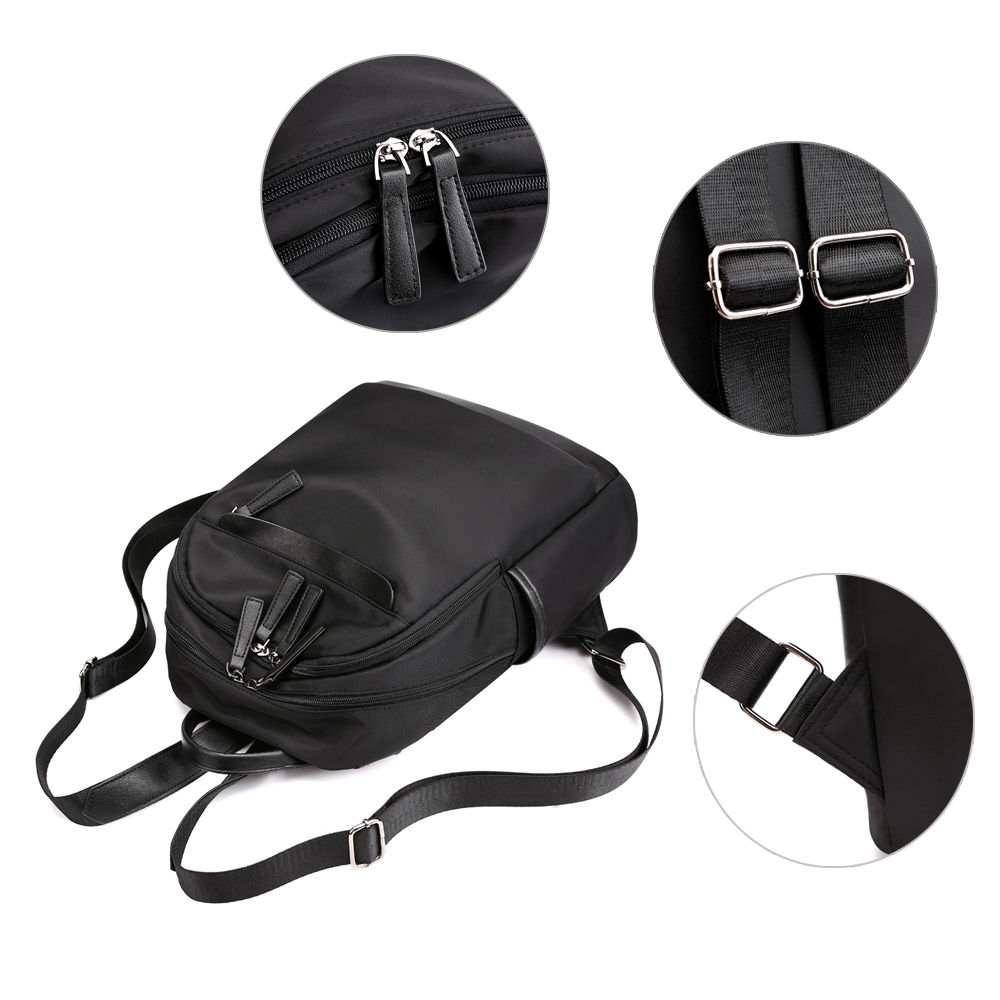 Nylon Casual Daypack Earphone Hole Lightweight Travel Backpack Waterproof School Bags for Women 