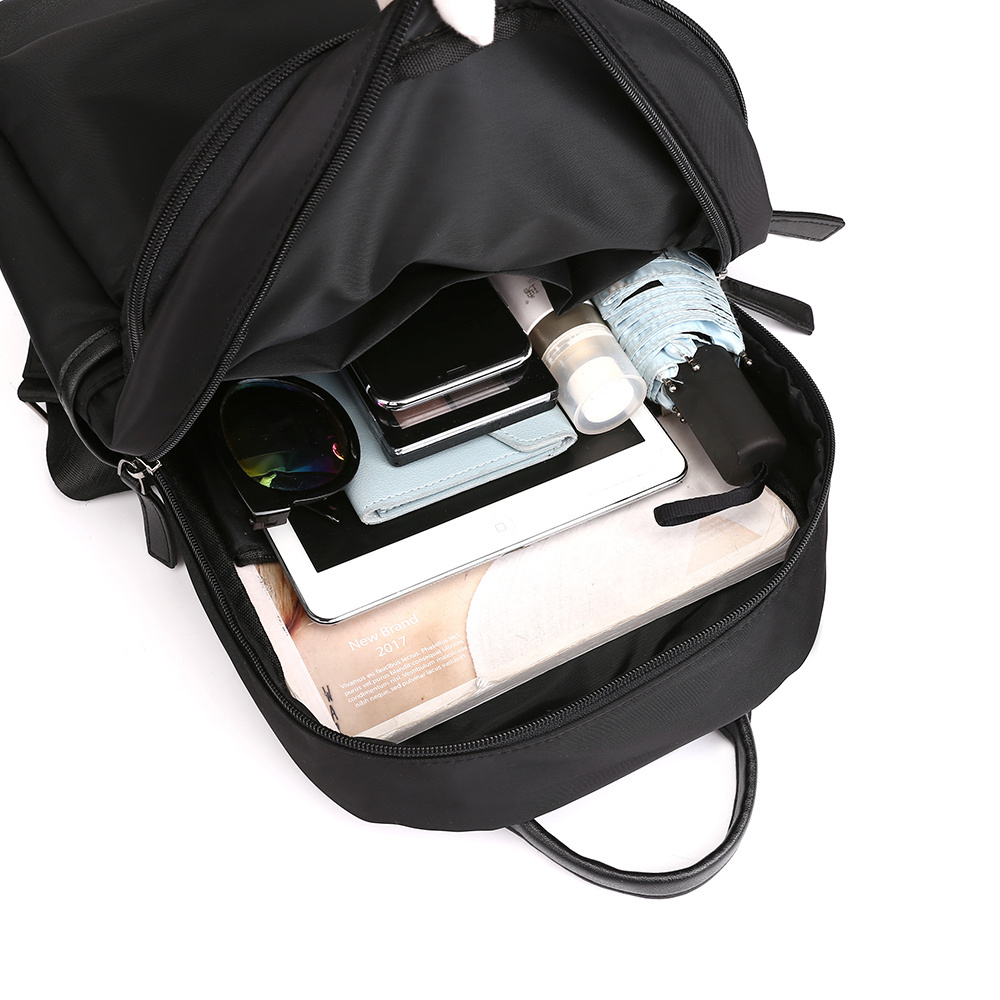 Nylon Casual Daypack Earphone Hole Lightweight Travel Backpack Waterproof School Bags for Women 