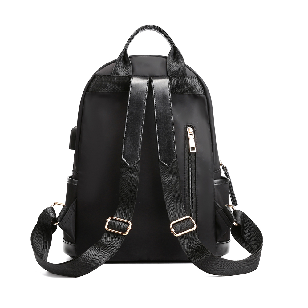 Travel Backpack with USB Charging Port Earphone Hole Nylon Casual Daypack Lightweight Waterproof School Bags for Women 