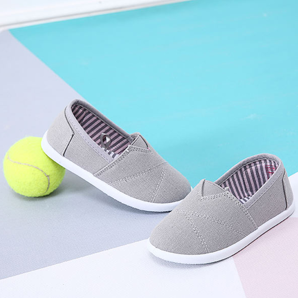 Toddler Sneakers Slip on Anti-Slip Rubber Sole Casual Canvas Comfortable Walking Shoes
