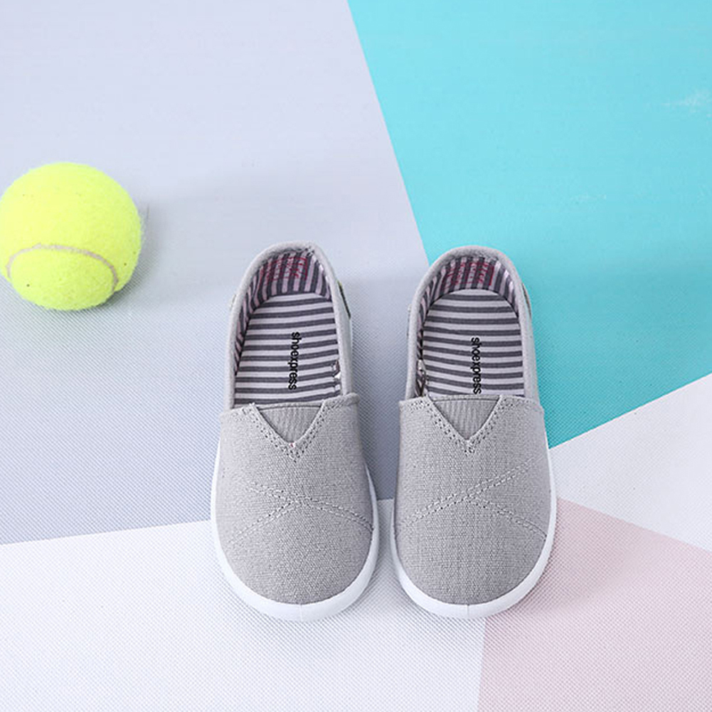 Toddler Sneakers Slip on Anti-Slip Rubber Sole Casual Canvas Comfortable Walking Shoes