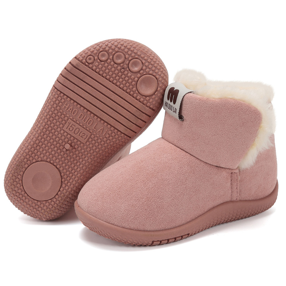 Toddler 2019 New Casual Winter Warm Boots Fur Lined Shoes for Boys and Girls 