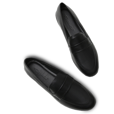 KISFLY Casual Leather Slip on Loafers Shoes for Women Comfortable Walking Flats 01