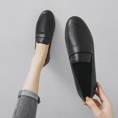 KISFLY Casual Leather Slip on Loafers Shoes for Women Comfortable Walking Flats 02