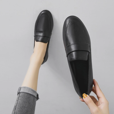 KISFLY Casual Leather Slip on Loafers Shoes for Women Comfortable Walking Flats 02