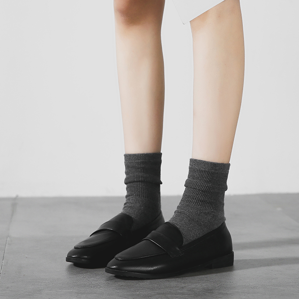 KISFLY Casual Leather Slip on Loafers Shoes for Women Comfortable Walking Flats