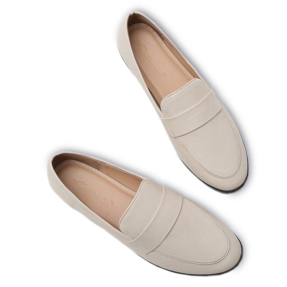 KISFLY Casual Leather Slip on Loafers Shoes for Women Comfortable Walking Flats