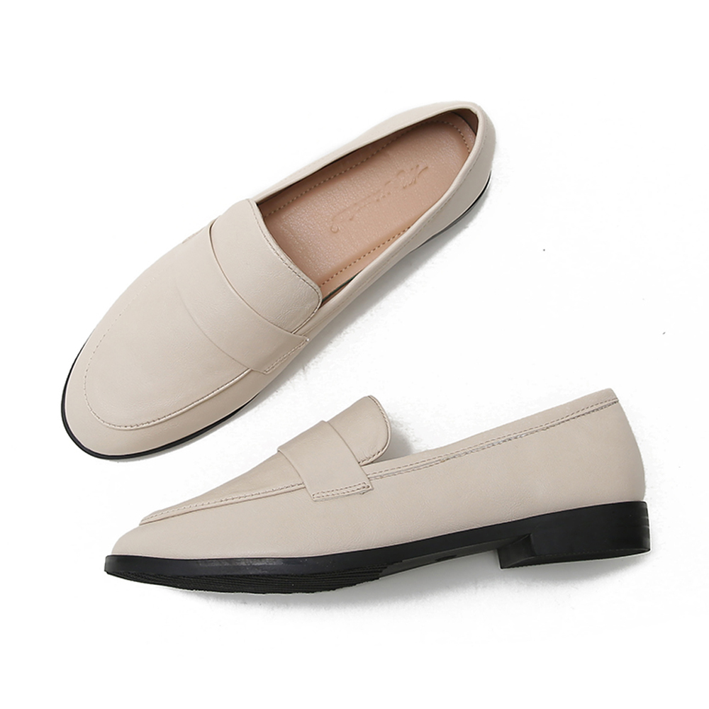 KISFLY Casual Leather Slip on Loafers Shoes for Women Comfortable Walking Flats