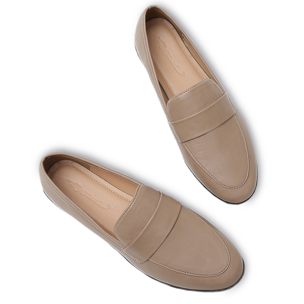 KISFLY Casual Leather Slip on Loafers Shoes for Women Comfortable Walking Flats