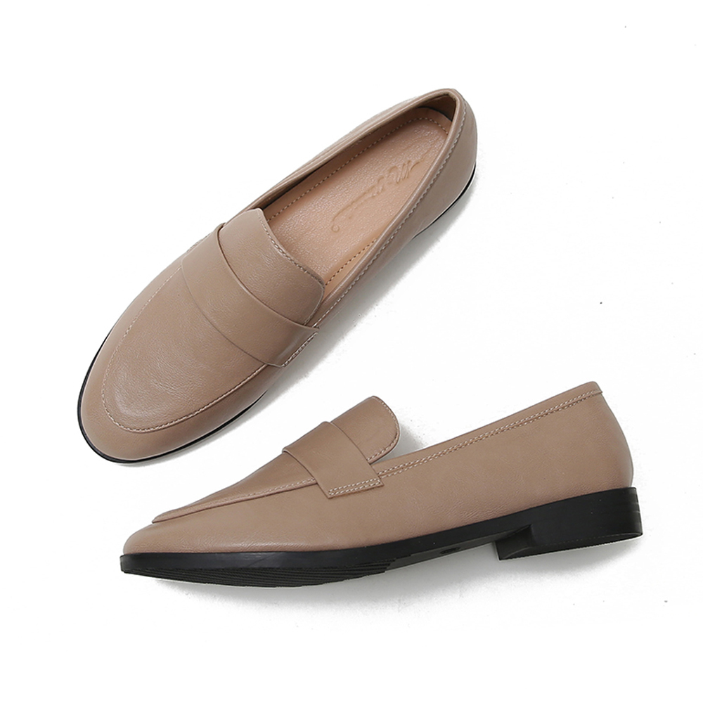 KISFLY Casual Leather Slip on Loafers Shoes for Women Comfortable Walking Flats