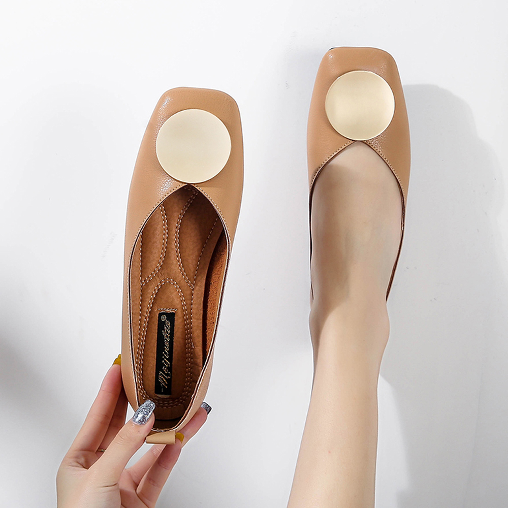 Women Loafers Leather Slip on Round Toe Casual Soft Sole Flats Comfortable Walking Driving Shoes