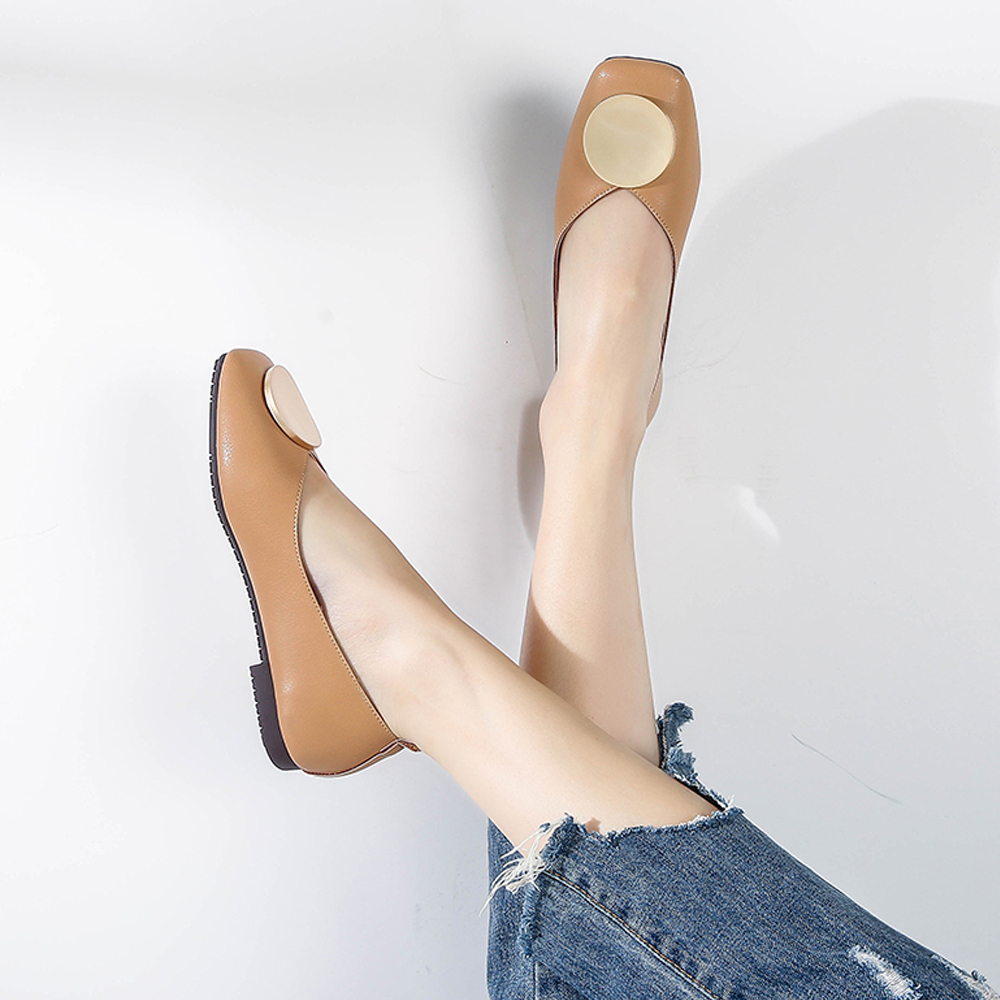 Women Loafers Leather Slip on Round Toe Casual Soft Sole Flats Comfortable Walking Driving Shoes