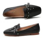 KISFLY 2021 New Leather Loafers for Women Casual Slip on Flats Comfortabale Walking Shoes
