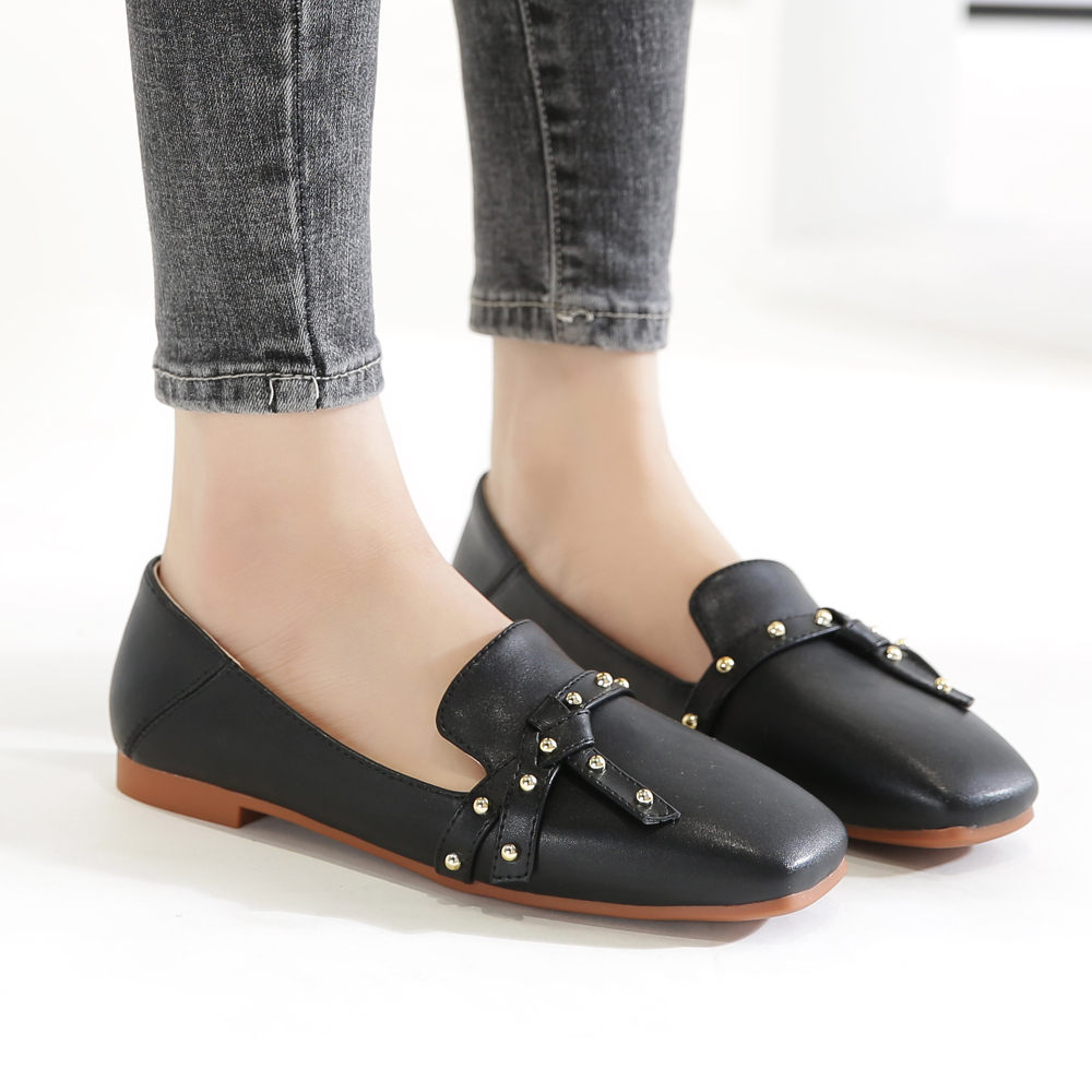 KISFLY 2021 New Leather Loafers for Women Casual Slip on Flats Comfortabale Walking Shoes