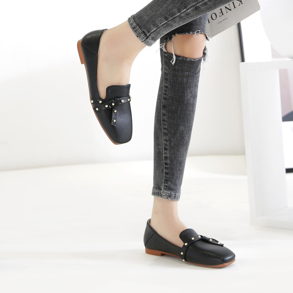 KISFLY 2021 New Leather Loafers for Women Casual Slip on Flats Comfortabale Walking Shoes