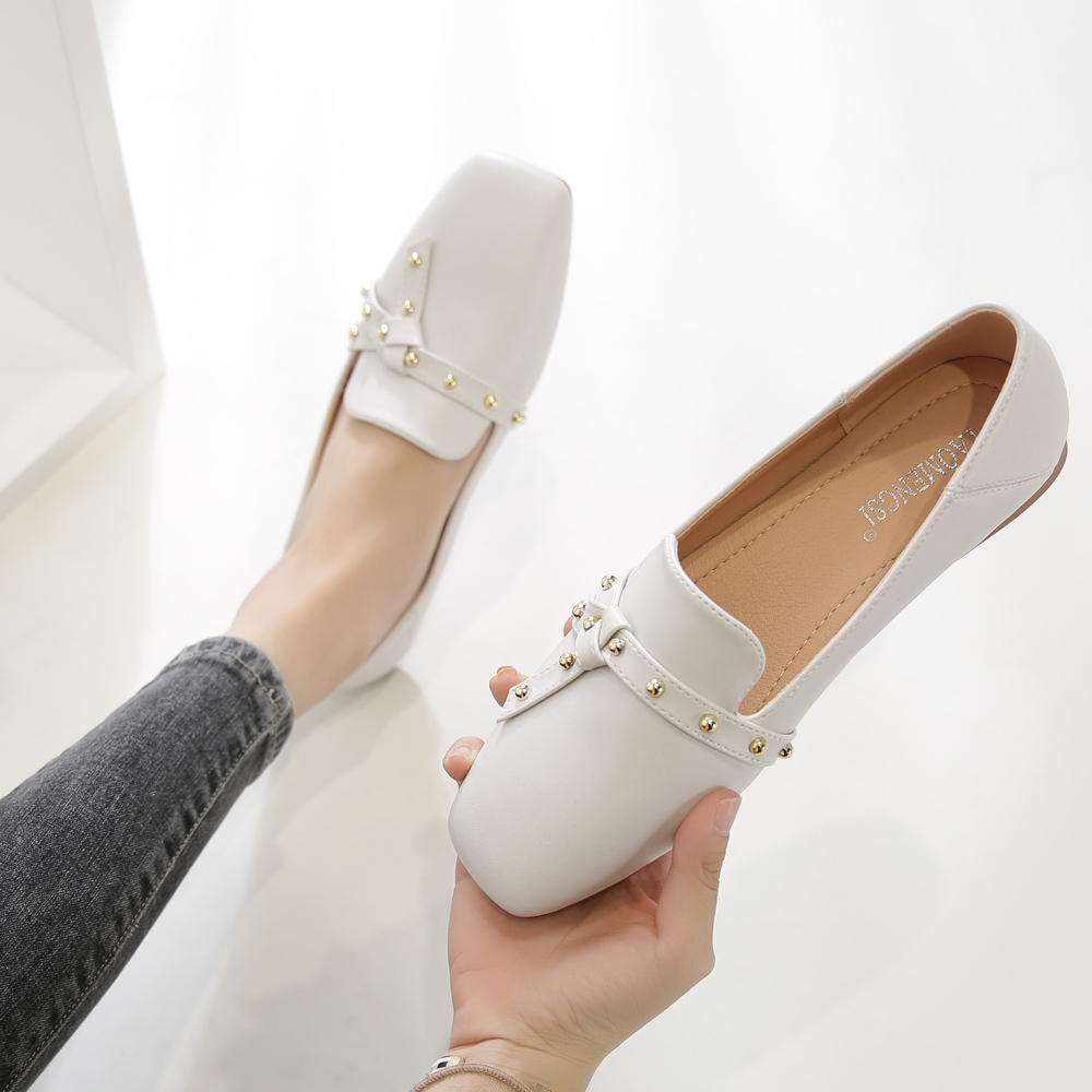 KISFLY 2021 New Leather Loafers for Women Casual Slip on Flats Comfortabale Walking Shoes