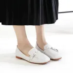 KISFLY 2021 New Leather Loafers for Women Casual Slip on Flats Comfortabale Walking Shoes
