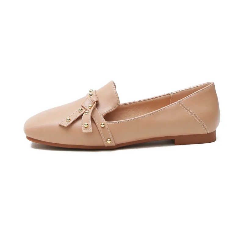 KISFLY 2021 New Leather Loafers for Women Casual Slip on Flats Comfortabale Walking Shoes