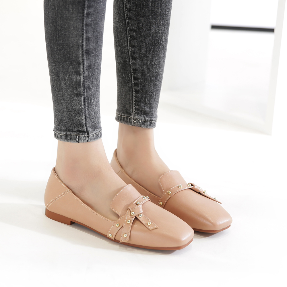 KISFLY 2021 New Leather Loafers for Women Casual Slip on Flats Comfortabale Walking Shoes